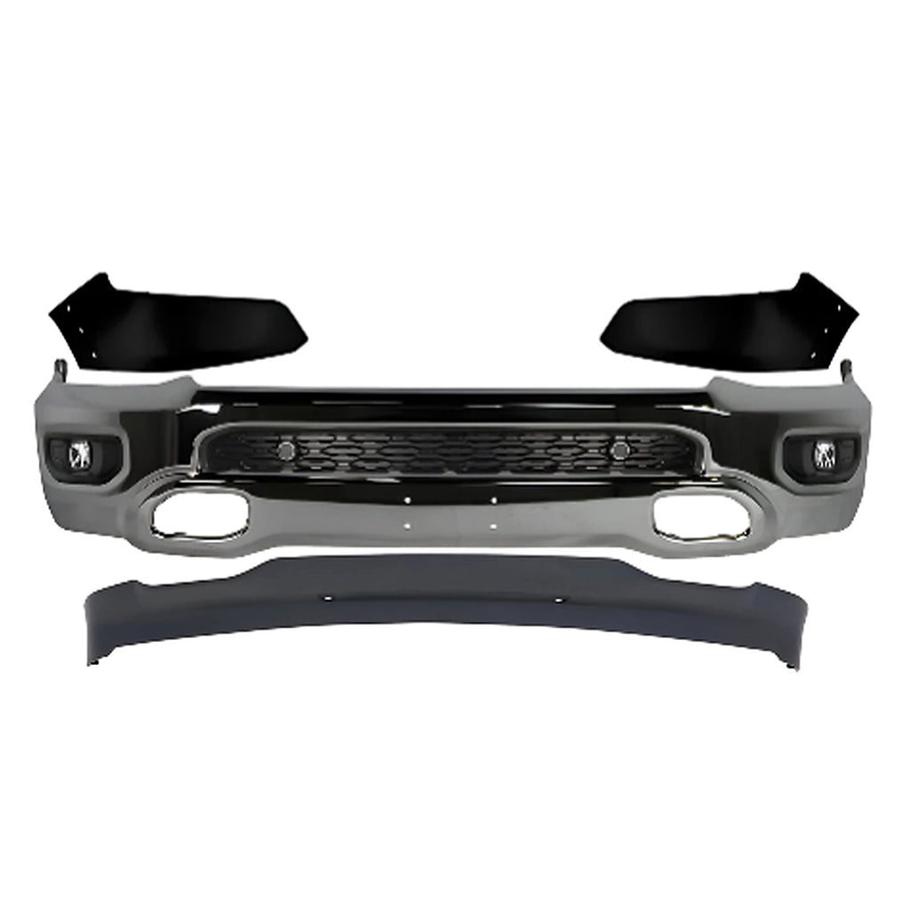 2019-2024 RAM 1500 Front Bumper Face Bar Chrome & Valance Textured Kit | OEM Fit