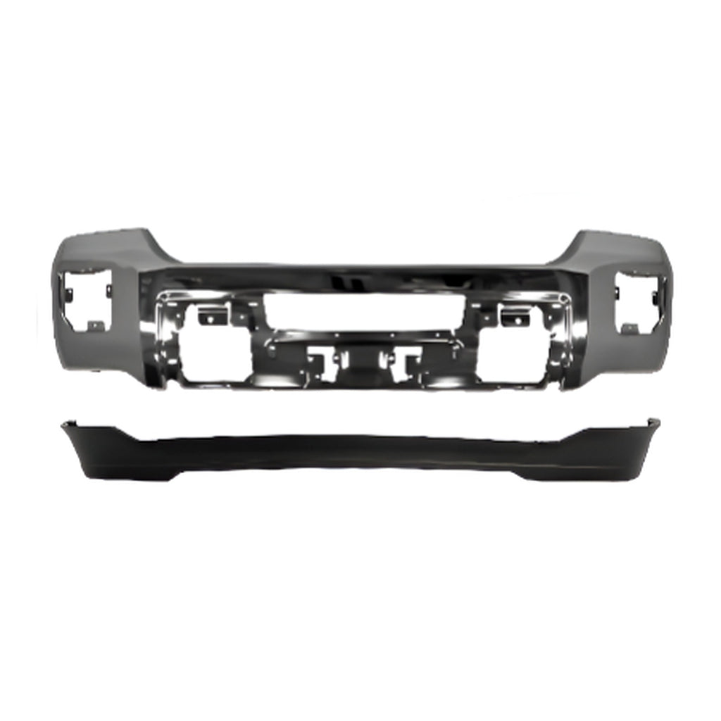 2015-2019 GMC Sierra 2500 HD 3500 HD Front Bumper Face Bar Chrome Steel& Valance Textured Kit | OEM Fit