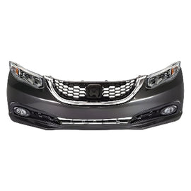 2013-2015 Honda Civic Front Bumper Cover Primed & Headlight Assembly Kit  | OEM Fit
