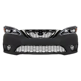 2016-2019 Nissan Sentra Front Bumper Cover Paintable & Headlight Assembly | OEM Fit