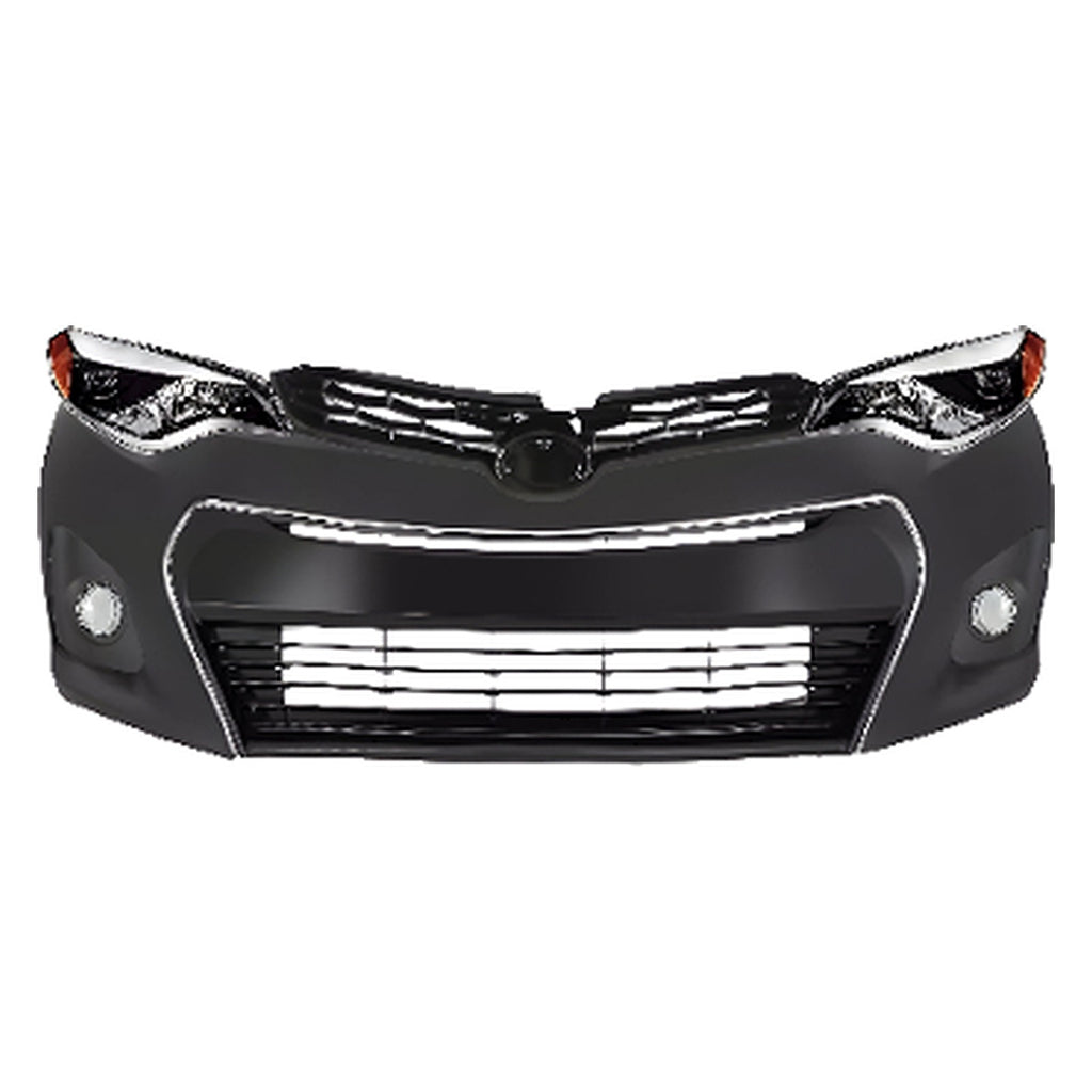 2014-2016 Toyota Corolla Front Bumper Cover Paintable & Headlight Assembly | OEM Fit