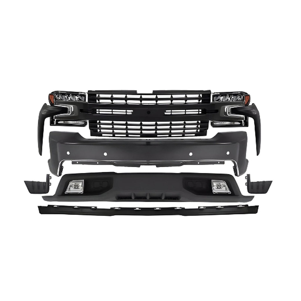 2019-2021 Chevrolet Silverado 1500 Front Bumper Primed & Grille Assembly Kit | OEM Fit