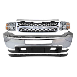 2011-2014 Chevrolet Silverado 2500HD 3500 HD Front Bumper Chrome & Headlights Kit | OEM Fit