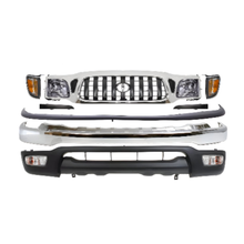 Load image into Gallery viewer, 2001-2004 Toyota Tacoma Front Bumper Chrome Steel &amp; Headlight Assembly Kit | OEM Fit