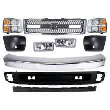 Load image into Gallery viewer, 2007-2013 Chevrolet Silverado 1500 Front Bumper Chrome &amp; Headlights Kit | OEM Fit