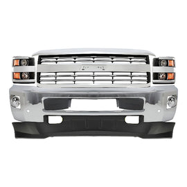 8-Pcs Kit for 2015–2019 Chevrolet Silverado 2500 & 3500 HD – Front Bumper & Headlights Chrome Finish, OEM Fit