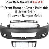 2006-2011 Chevrolet Impala Front Bumper Cover & Grille Assembly Kit | Primed | OEM Fit