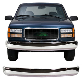 Front Bumper Chrome Steel 1990–2002 Chevrolet GMC C/K 1500 2500 3500 | OEM Fit