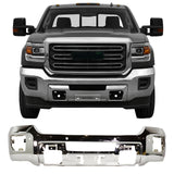 Front Bumper Chrome Steel 2015–2019 GMC Sierra 2500 3500 HD | OEM Fit
