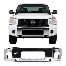 Load image into Gallery viewer, 2004–2015 Nissan Titan Armada Front Bumper Chrome Steel | OEM Fit