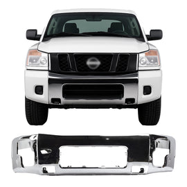 2004–2015 Nissan Titan Armada Front Bumper Chrome Steel | OEM Fit