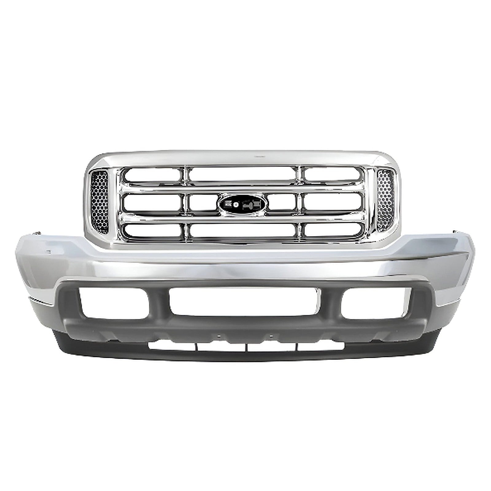 1999-2004 Ford F-250 Super Duty Front Bumper Chrome & Grille Assembly Kit | OEM Fit