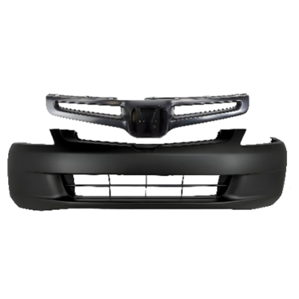 2003-2005 Honda Accord Front Bumper Cover Primed & Grille Assembly Kit | OEM Fit