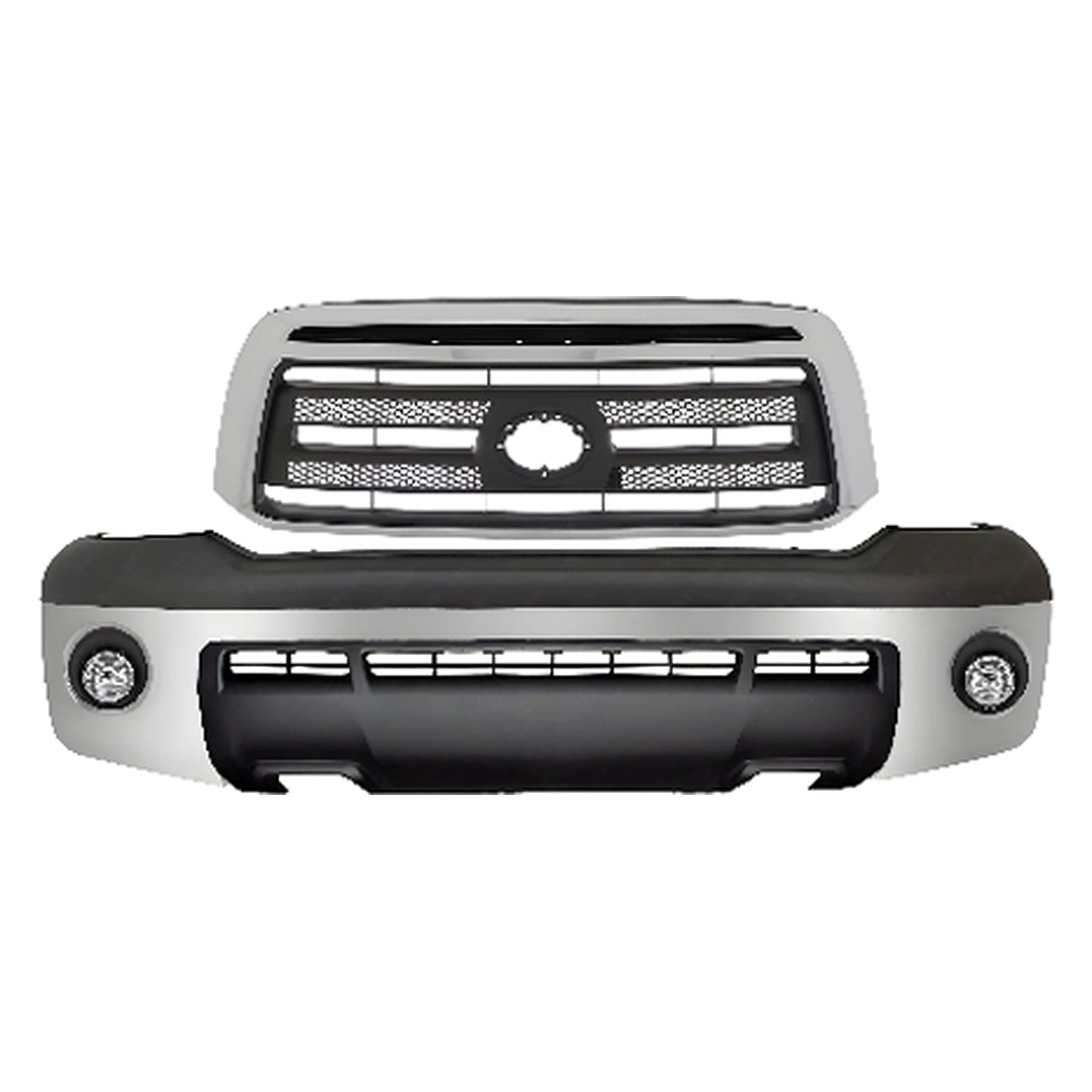2010-2013 Toyota Tundra Front Bumper Chrome Steel & Grille Assembly Kit | OEM Fit
