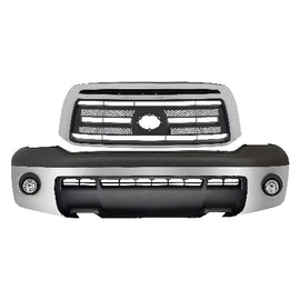 2010-2013 Toyota Tundra Front Bumper Chrome Steel & Grille Assembly Kit | OEM Fit