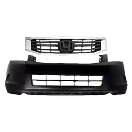 2008-2010 Honda Accord Sedan Front Bumper Cover Primed & Grille Assembly Kit | OEM Fit