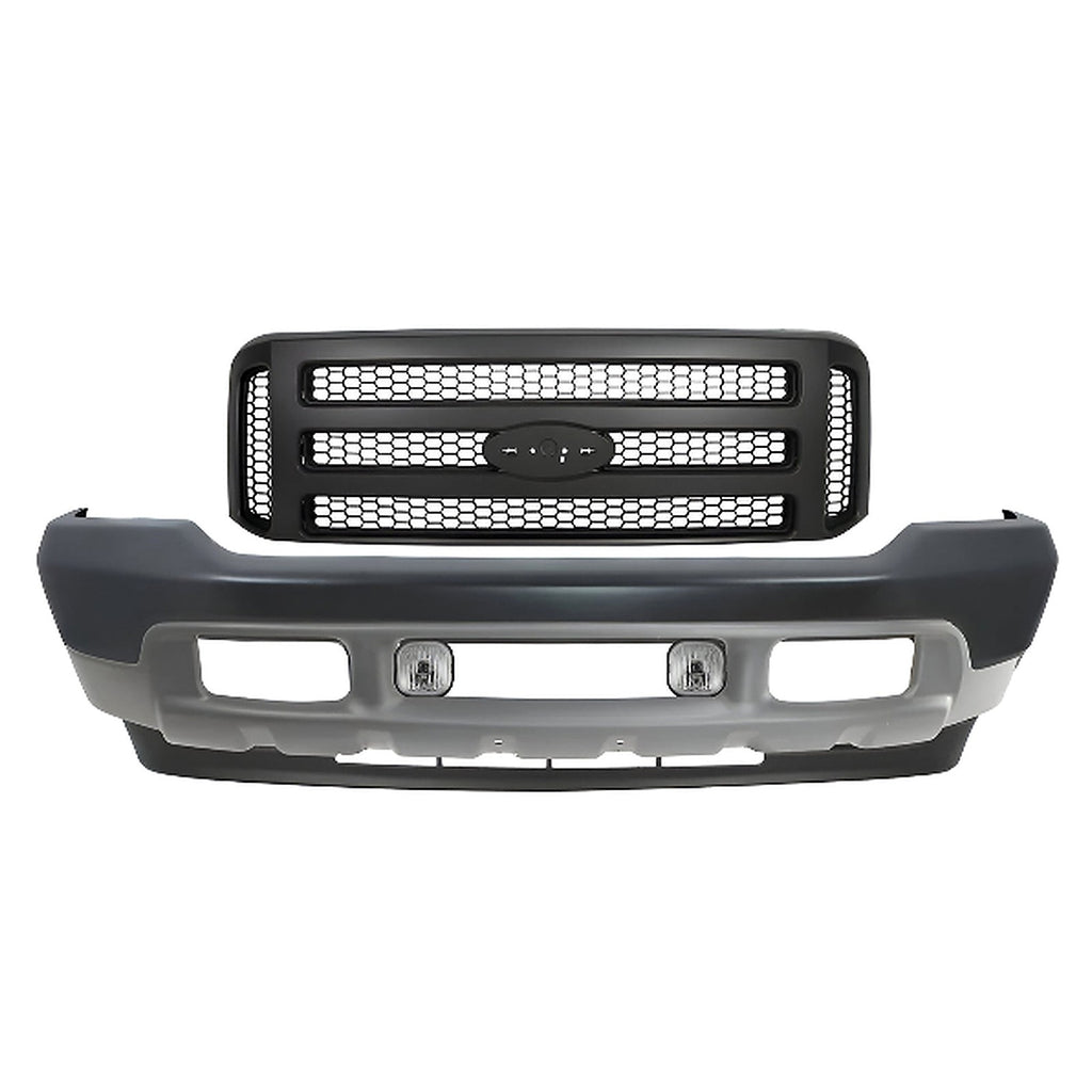 1999-2004 Ford F-250 Super Duty Front Bumper Primed & Grille Assembly Kit | OEM Fit