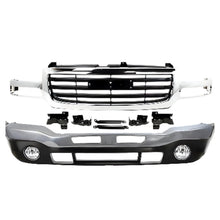 Load image into Gallery viewer, 2003-2007 GMC Sierra 1500 2500 HD 3500 Front Bumper Chrome &amp; Fog Lights Kit | OEM Fit