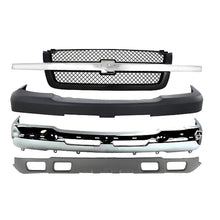 Load image into Gallery viewer, 2003-2007 Chevrolet Silverado 2500 HD 3500 HD Front Bumper Chrome &amp; Valance Textured Kit | OEM Fit