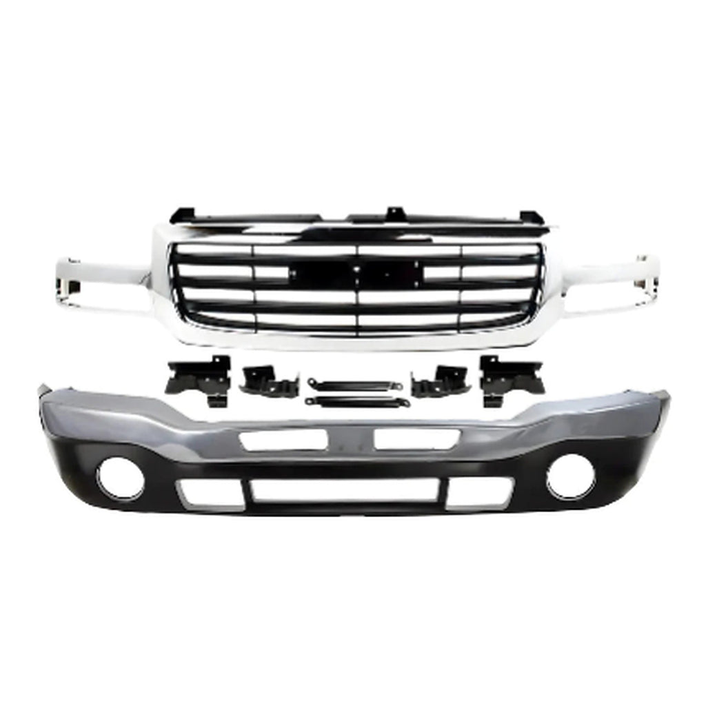2003-2007 GMC Sierra 1500 2500 HD 3500 Front Bumper Chrome & Grille Assembly Kit | OEM Fit