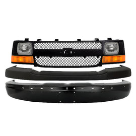 2003-2023 Chevrolet Express 1500 2500 3500 4500 Front Bumper Primed & Grille Assembly Kit | OEM Fit