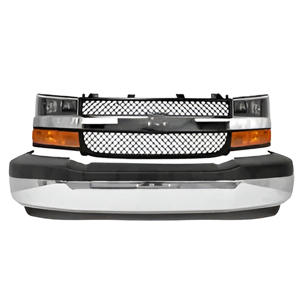 2003-2023 Chevrolet Express 1500 2500 3500 4500 Front Bumper Kit and Headlight Kit  | OEM Fit