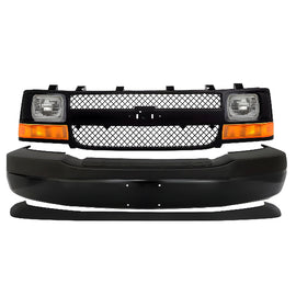 2003-2023 Chevrolet Express 1500 2500 3500 4500 Front Bumper Primed & Headlights Assembly Kit | OEM Fit