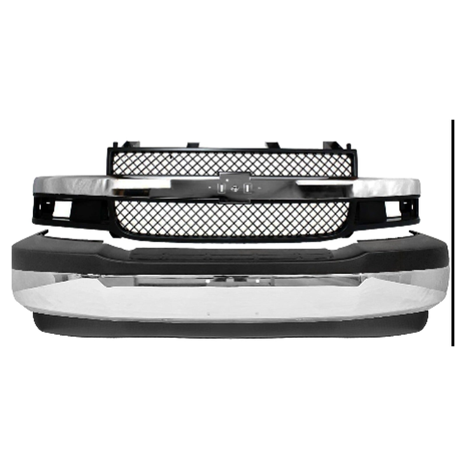 2003-2017 Chevy Express GMC Savana Front Bumper Chrome & Grille Assembly Kit | OEM Fit