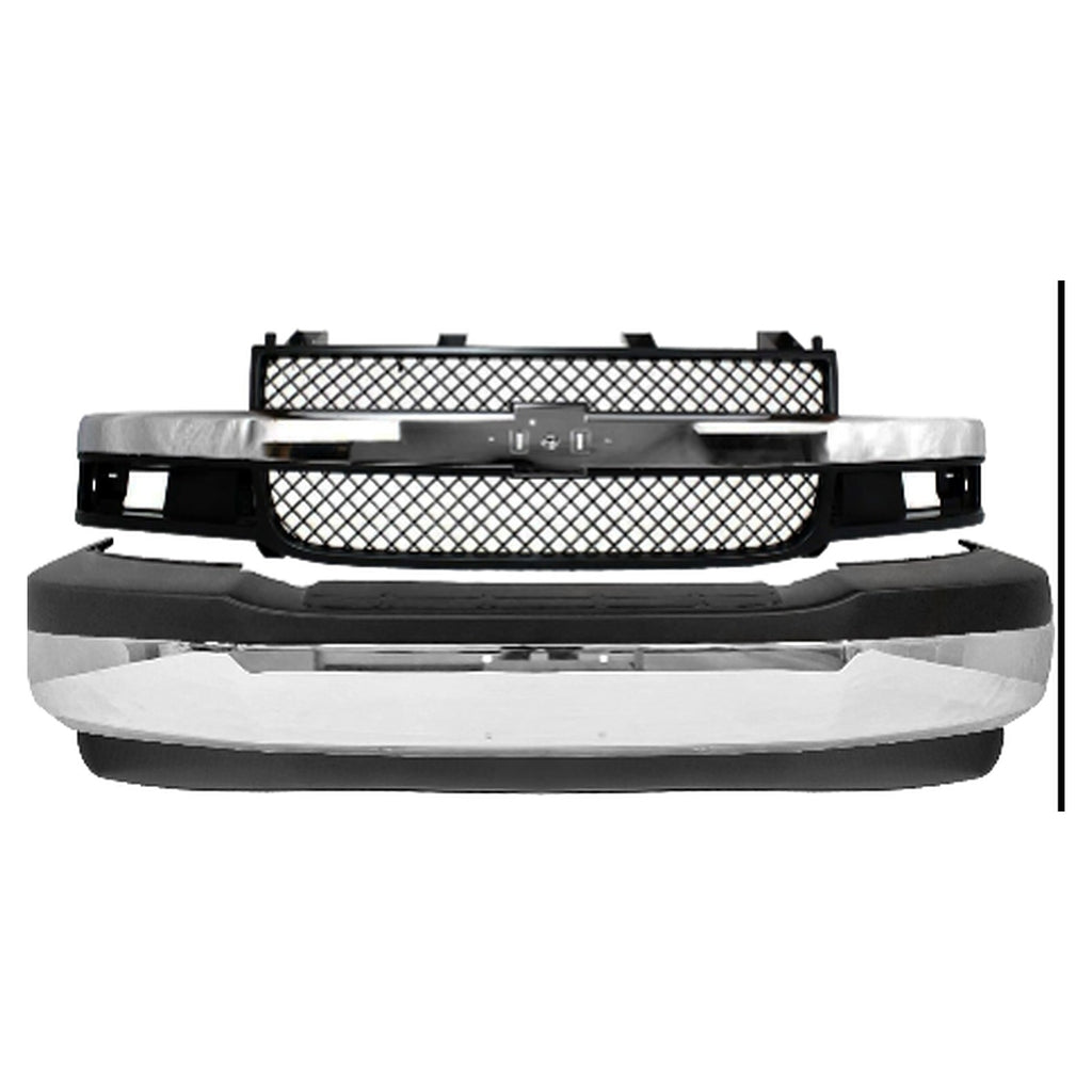2003-2017 Chevy Express GMC Savana Front Bumper Chrome & Grille Assembly Kit | OEM Fit