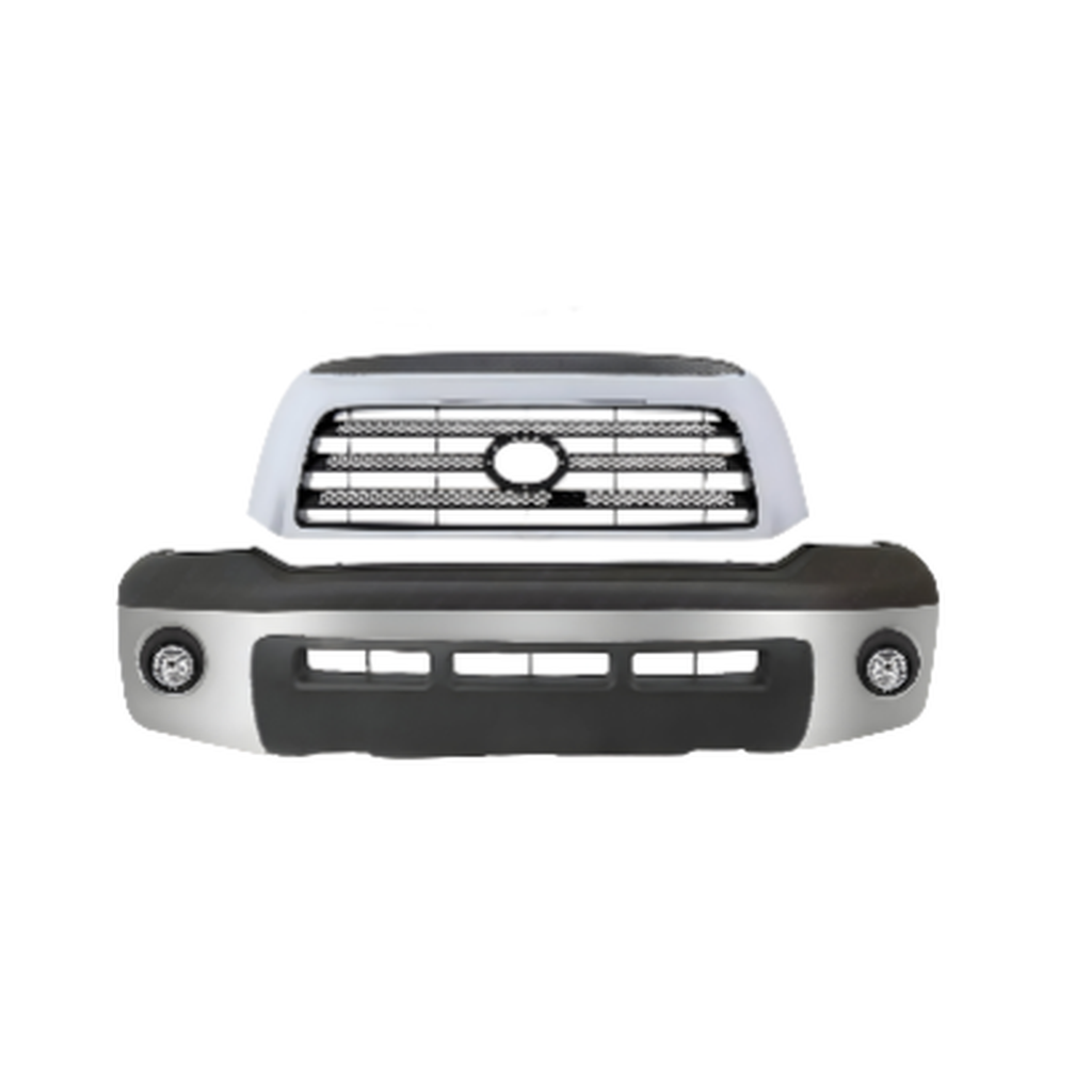 2007-2009 Toyota Tundra Front Bumper Chrome Steel & Grille Assembly Kit | OEM Fit