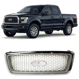 2004-2008 Ford F-150 Grille Chrome Shell w/ Beige Insert Plastic | OEM Fit