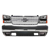 10-Pcs Kit for 2003–2007 Chevrolet Silverado 1500 & 2500 – Front Bumper & Headlights Chrome Finish, OEM Fit