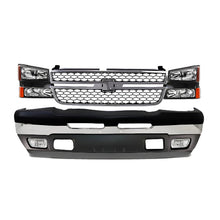 Load image into Gallery viewer, 13-Pcs Kit for 2003–2007 Chevrolet Silverado 1500 &amp; 2500  Front Bumper &amp; Headlights Chrome Finish, OEM Fit