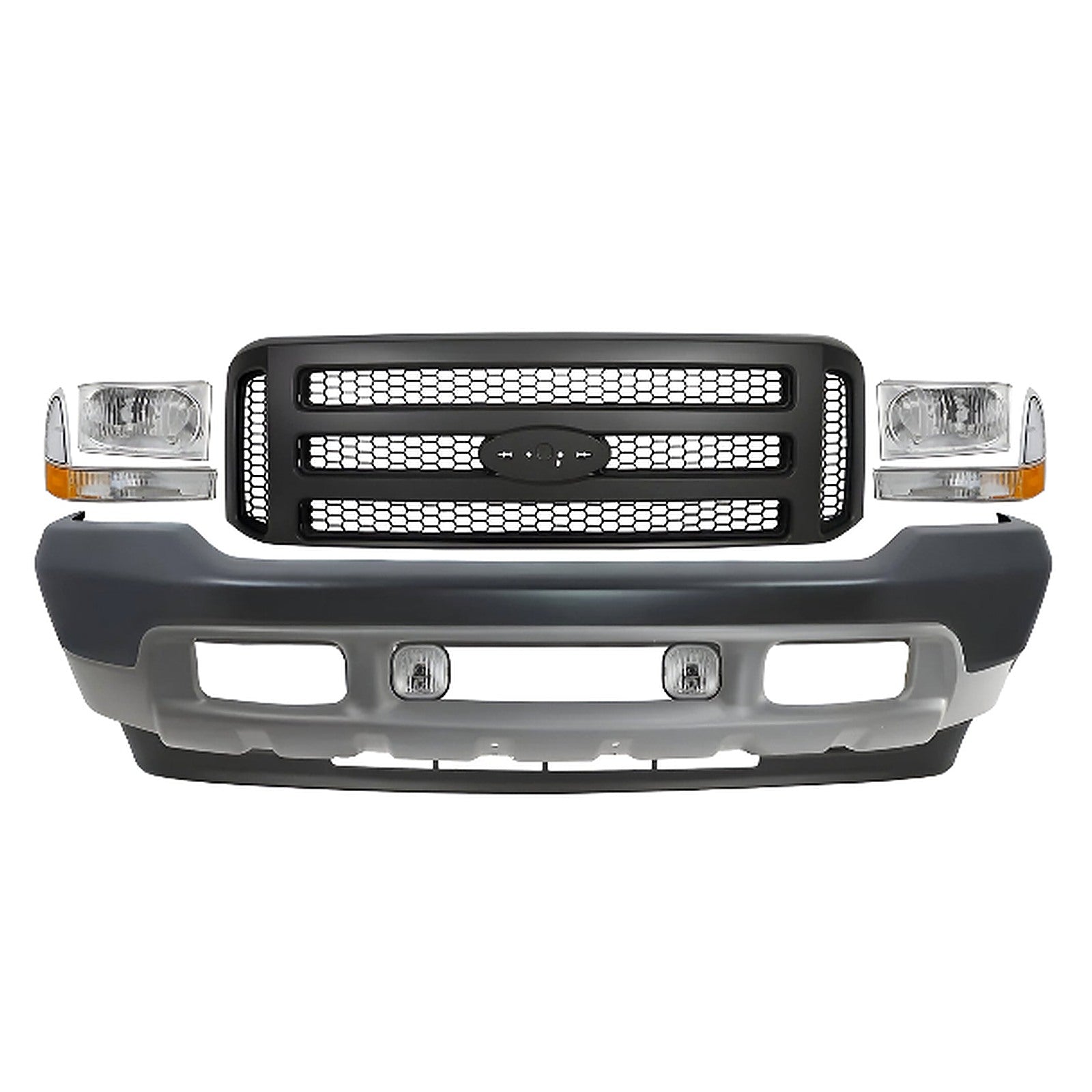 1999-2004 Ford F-250 Super Duty Front Bumper Primed & Grille Assembly Kit | OEM Fit