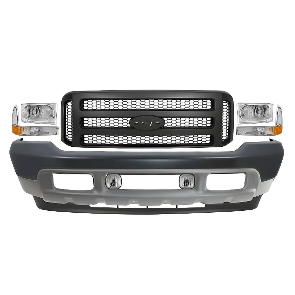 1999-2004 Ford F-250 Super Duty Front Bumper Primed & Grille Assembly Kit | OEM Fit