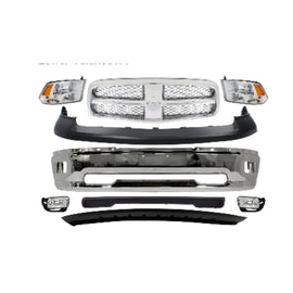 2009-2010 Dodge Ram 1500 & 2011-2012 Ram 1500 Front Bumper Chrome & Headlights Kit | OEM Fit
