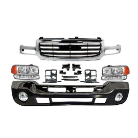 2003-2006 GMC Sierra 1500 Front Chrome Bumper Kit & Bumper Brackets  | OEM Fit