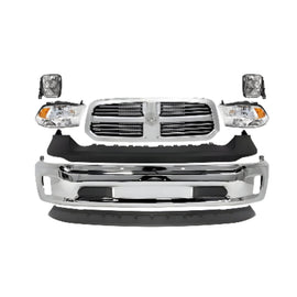 10 Pcs Kit for 2013-2018 Ram 1500 & 2019-2022 Ram 1500 Classic Front Bumper Chrome & Grille Assembly Kit  | OEM Fit
