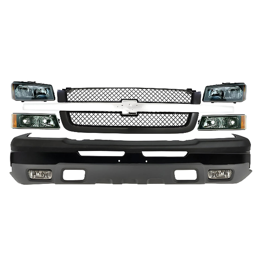 2003-2007 Chevrolet Silverado 1500 Front Bumper Primed & Fog Lights Assembly Kit | OEM Fit