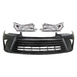 2015-2017 Toyota Camry Front Bumper Cover Primed & Turn Signal Lights Kit | OEM Fit