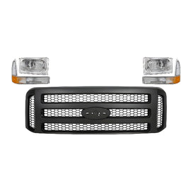 1999-2004 Ford F-250 Super Duty and 350 Front Grille Assembly & Headlights  | OEM Fit