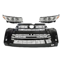 Load image into Gallery viewer, 2017-2019 Toyota Highlander Front Bumper Cover Fascia Primed &amp; Headlights Assembly Kit  | OEM Fit