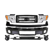Load image into Gallery viewer, Kit Replacement 2009–2014 Ford F-150 Front Bumper &amp; Grille Assembly Kit, Paintable/Primed, OEM Fit, Includes Bumper, Grille, Headlights, Trims, Valance &amp; Fog Lights Kit