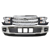 Kit 4Replacement 2015–2017 Ford F-150 Front Bumper & Headlights Assembly Kit, Chrome Finish, OEM Fit