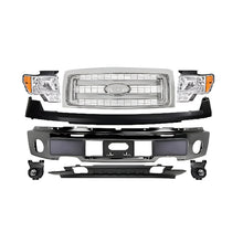 Load image into Gallery viewer, 2009-2014 Ford F-150 Front Bumper Chrome Steel &amp; Headlights Assembly Kit | OEM Fit
