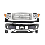 2009-2014 Ford F-150 Front Bumper Chrome Steel & Headlights Assembly Kit | OEM Fit