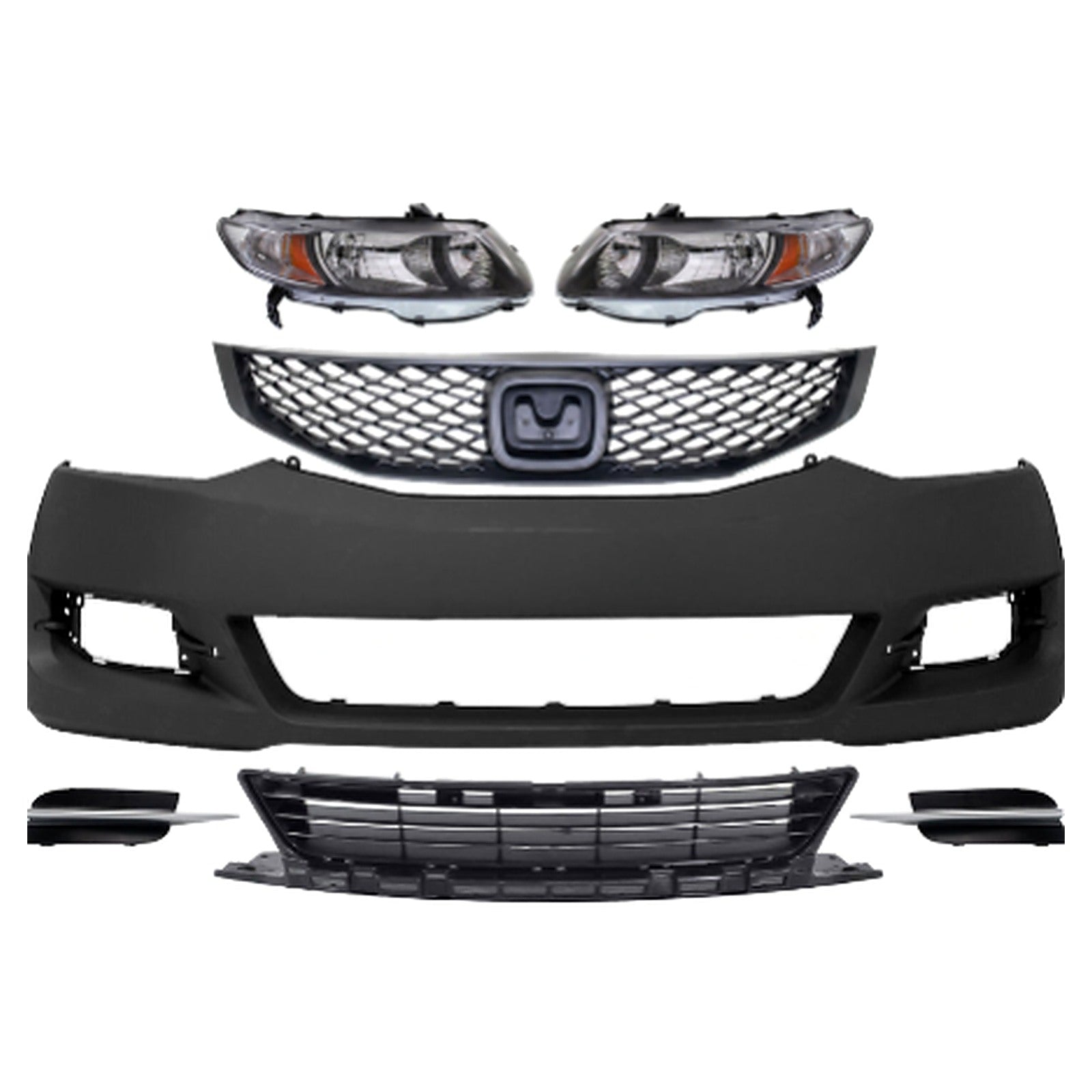 2009-2011 Honda Civic Front Bumper Cover Paintable & Grille Assembly Kit | OEM Fit