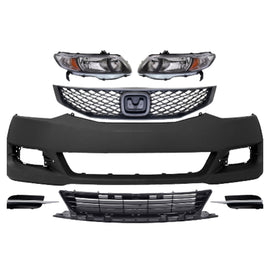 2009-2011 Honda Civic Front Bumper Cover Paintable & Grille Assembly Kit | OEM Fit