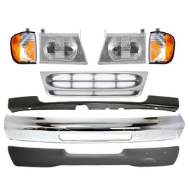 1997-2002 Ford Econoline Wagon Front Bumper Face Bar & Grille Kit | OEM Fit