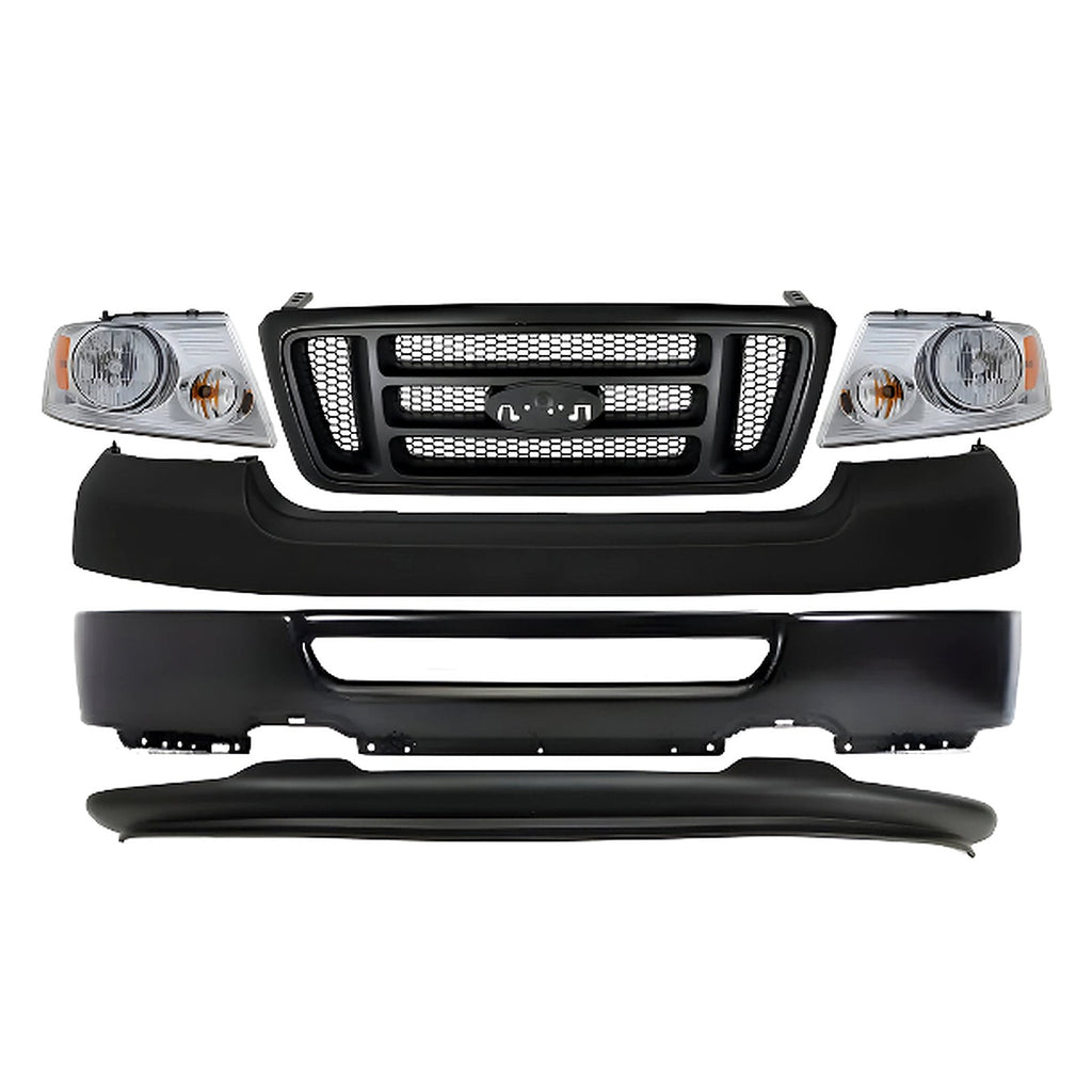 Kit Replacement kit for 2006–2008 Ford F-150, Front Bumper Primed & Headlight Assembly Kit | OEM Fit